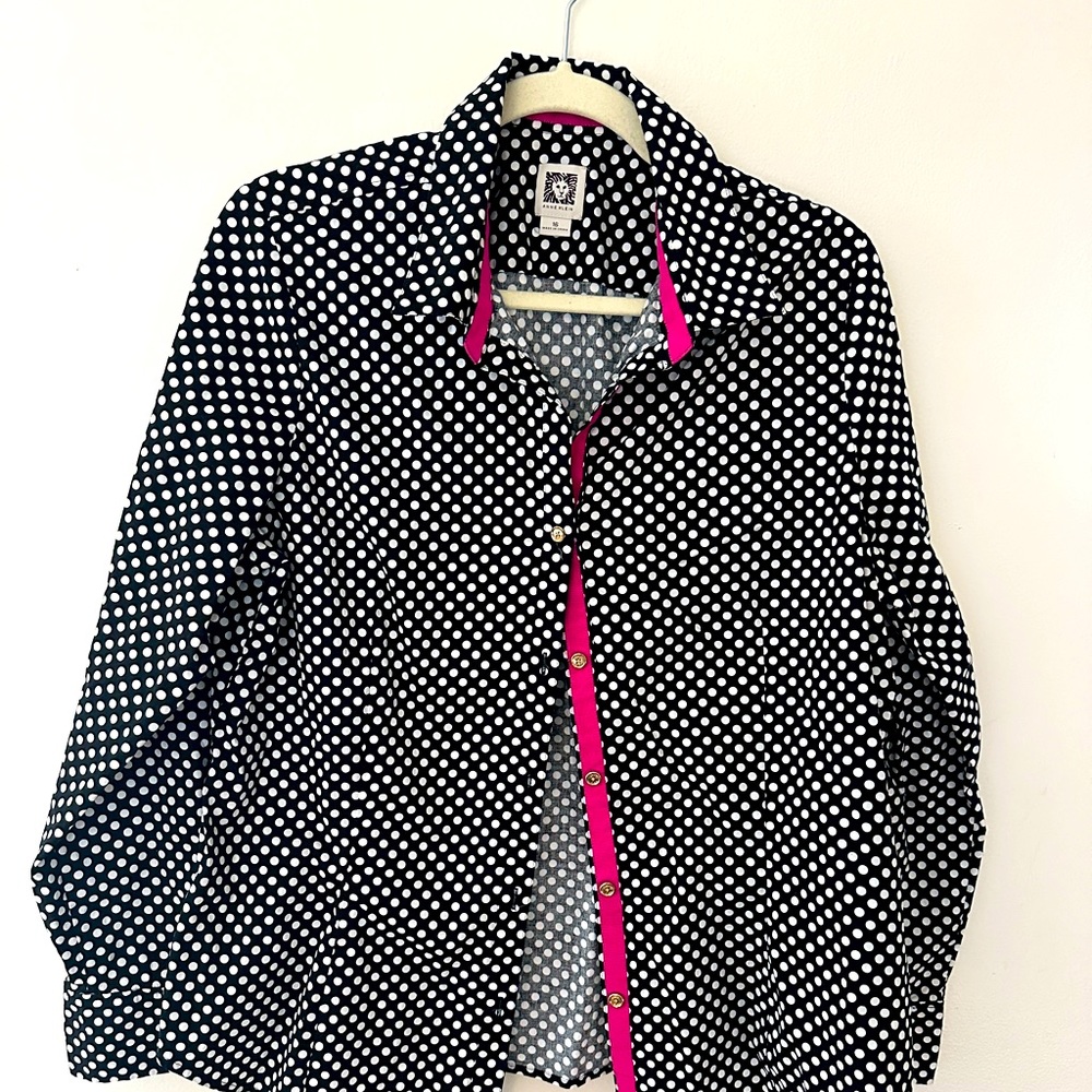 Anne Klein Polka Dot Dress Shirt
